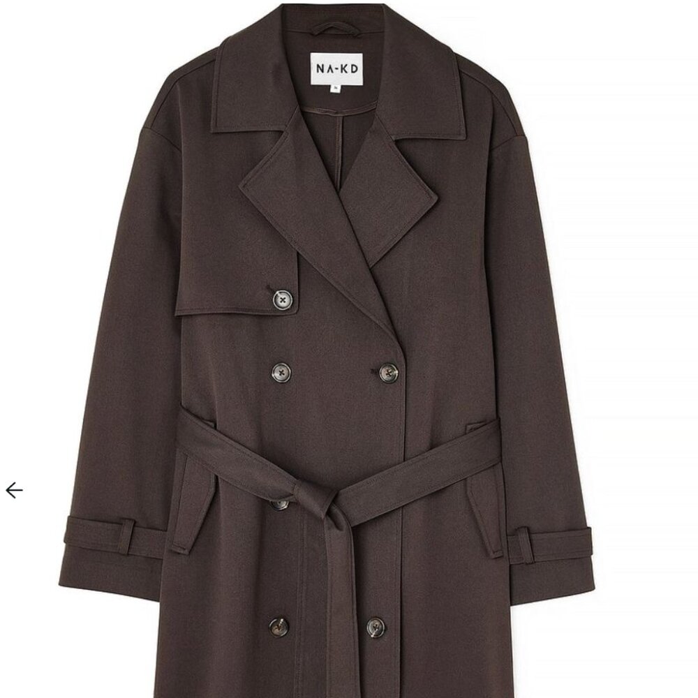 NWOT NA-KD Dark Brown Trench Coat